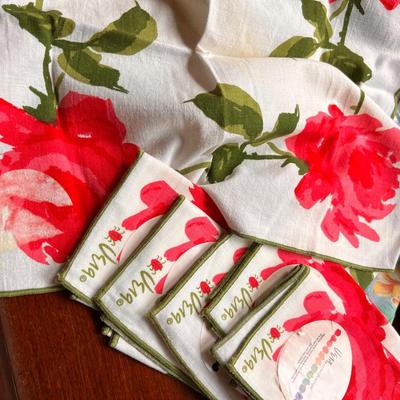 Large Vintage Table Linens Lot Incl. Vera - Great Vintage Graphics!
