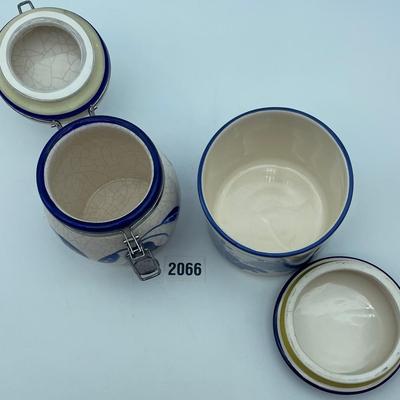 Blue Ceramic Canister Containers