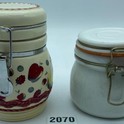 Ceramic Canister and Milk Glass
