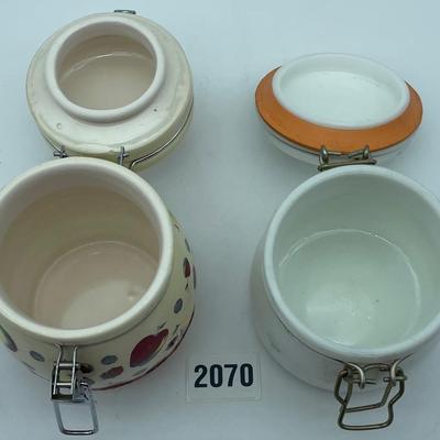 Ceramic Canister and Milk Glass