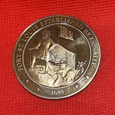 Fort St Louis Established by La Salle 1685, Franklin Mint, Coin, Medal, Exonumia, Medallion, Numismatic, Token, Texas, Texana, France French