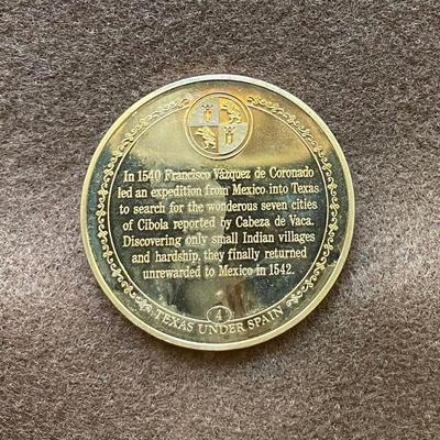 Coronado in Search of the Seven Cities of Cibola 1540 Franklin Mint, Coin, Medal, Exonumia, Medallion, Numismatic Texas Texana Spain Spanish
