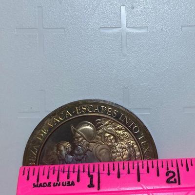Alvar Nunez, Cabeza de Vaca , into Texas 1534 Franklin Mint, Coin, Medal, Exonumia, Medallion, Numismatic Texas under Spain Texana Spaniards