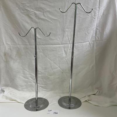 566 Two Double Hook Stainless Steel Adjustable Display Stands
