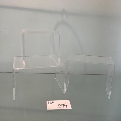 574 Three piece Set of Acrylic Display Stands