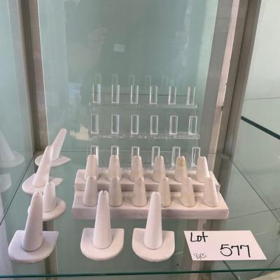577 Lot of White and Acrylic Ring Displays