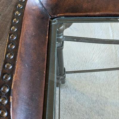 Iron and Glass Nailhead Coffee Table