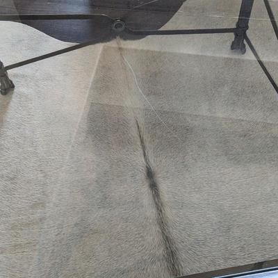 Iron and Glass Nailhead Coffee Table