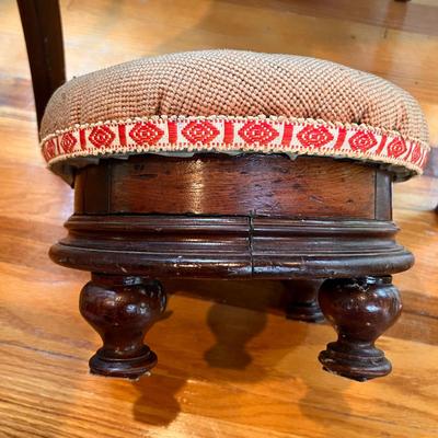 Antique Armchair & Footstool Lot