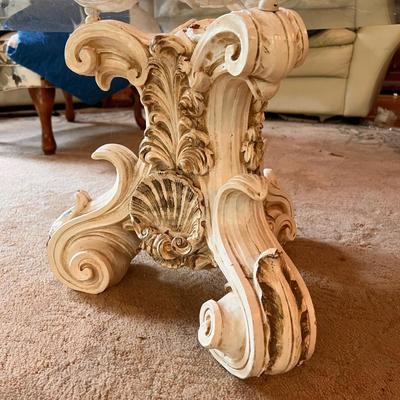 Classical Pedestal Glass Top Coffee Table