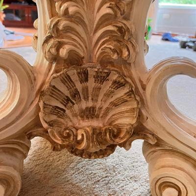 Classical Pedestal Glass Top Coffee Table