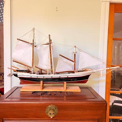 Vintage Wooden Scale Model Ship