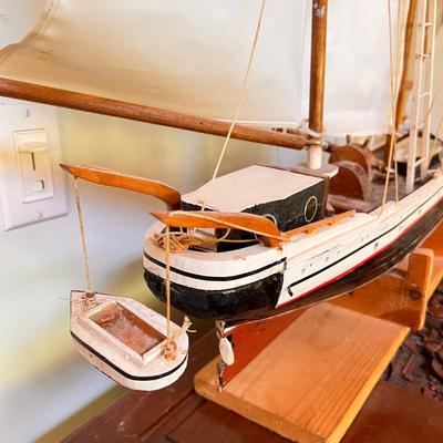 Vintage Wooden Scale Model Ship