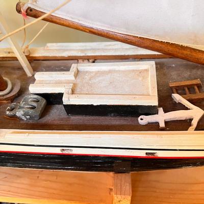 Vintage Wooden Scale Model Ship
