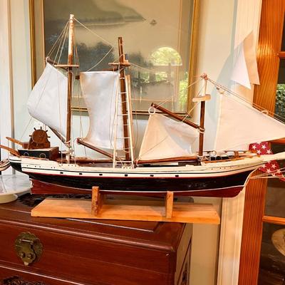 Vintage Wooden Scale Model Ship