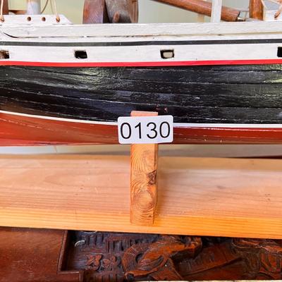 Vintage Wooden Scale Model Ship
