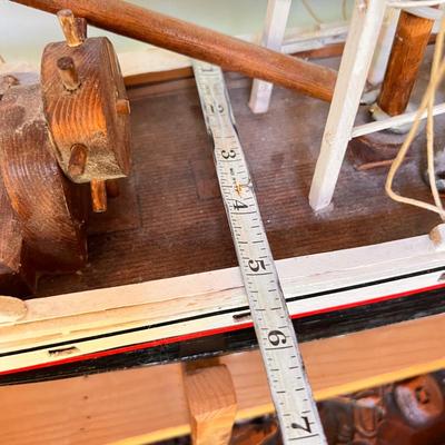 Vintage Wooden Scale Model Ship