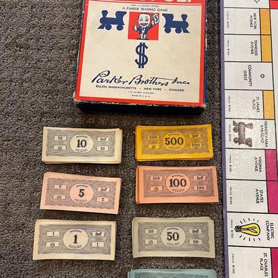 Monopoly board game 1937-39