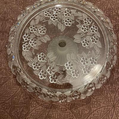 13" heavy vintage glass cake plate.