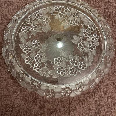13" heavy vintage glass cake plate.