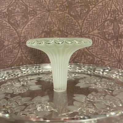 13" heavy vintage glass cake plate.