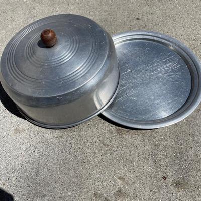 Vintage Aluminum Cake plate and cover