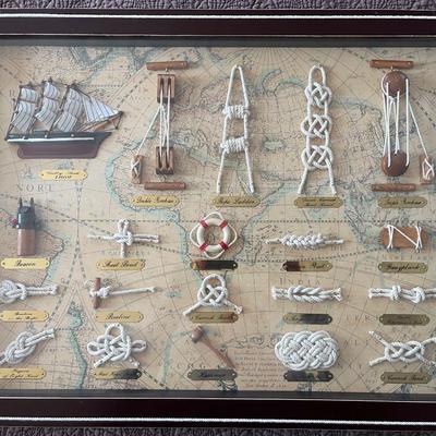 Framed knots display of maritime use.