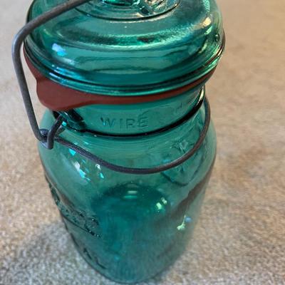 Vintage Pink Rooster and Blue Ball Bottle