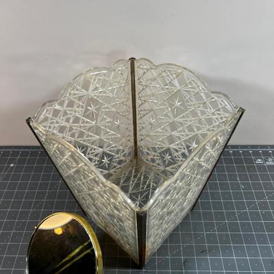 VINTAGE Waste Basket and Small Mirror