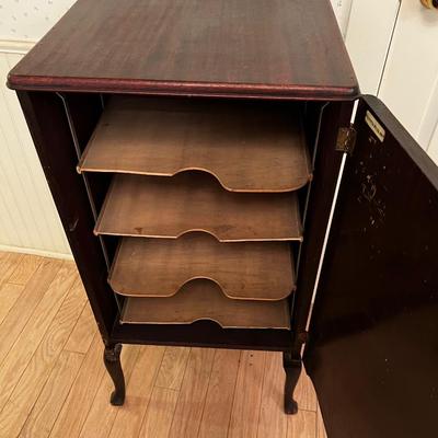 B - Antique Mahogany Music Cabinet, Empty
