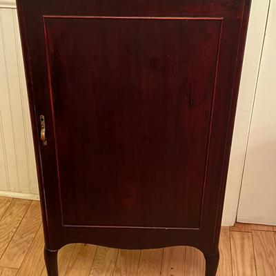 B - Antique Mahogany Music Cabinet, Empty