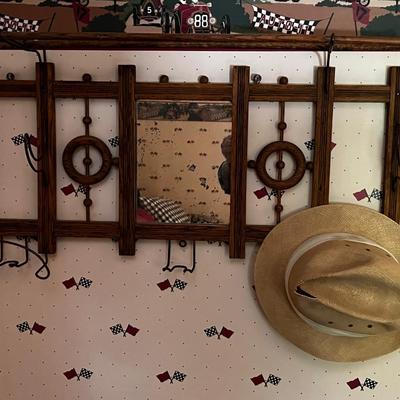 U Antique Victorian Stick and Ball Hat Rack Coat Hanger