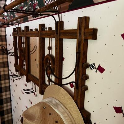 U Antique Victorian Stick and Ball Hat Rack Coat Hanger