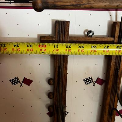 U Antique Victorian Stick and Ball Hat Rack Coat Hanger