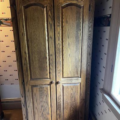U Oak Armoire Cabinet