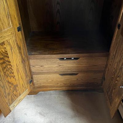 U Oak Armoire Cabinet