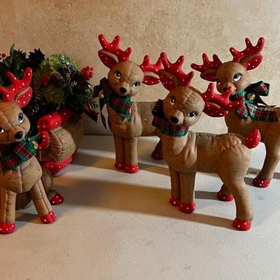 UP -- Happy Reindeer Family and Sled
