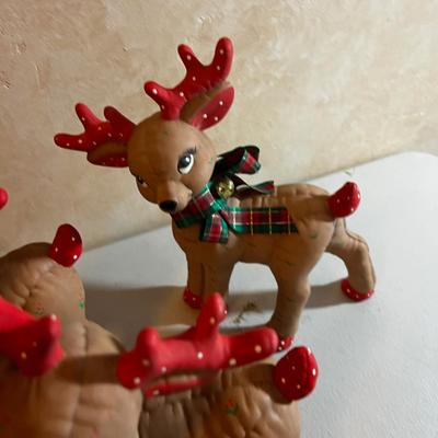 UP -- Happy Reindeer Family and Sled