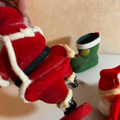 UP -- Pair of Vintage Santa's and The BOOT