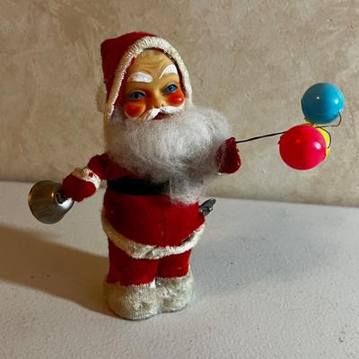 UP -- THE Best of SHOW VINTAGE WIND-UP SANTA with Balloons. 