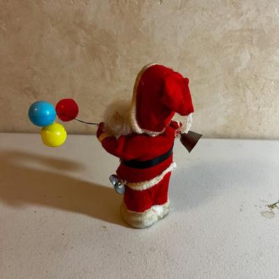 UP -- THE Best of SHOW VINTAGE WIND-UP SANTA with Balloons. 