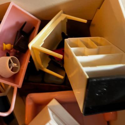 UP -- House Full of IDEAL PLASTIC DOLL HOUSE FURNITURE