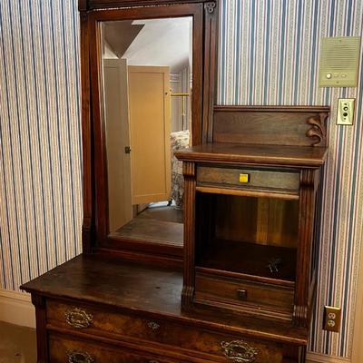 UP -- Walnut Gentleman's Dresser Side by Side