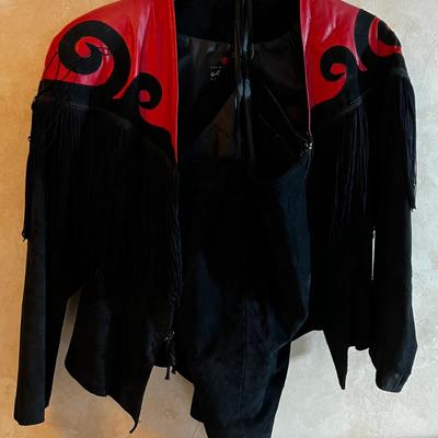UP -- WOMAN'S Black Leather Jacket and Skirt by CLIMAX Karen Okada 