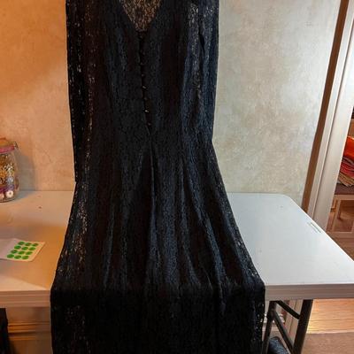 UP -- All that Jazz 100% Nylon Black Lace Dress 