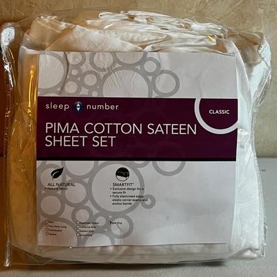Up--NEW PIMA SATIN SHEET SET SPLIT KING WHITE