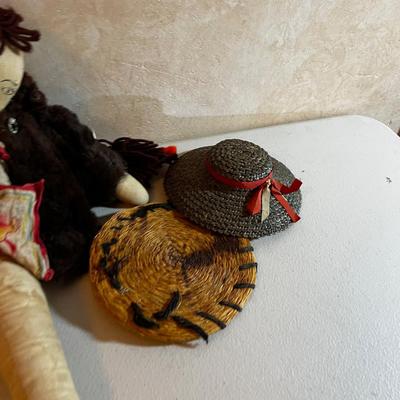 UP -- Antique Doll with Real Fur Coat, HAND CRAFTED