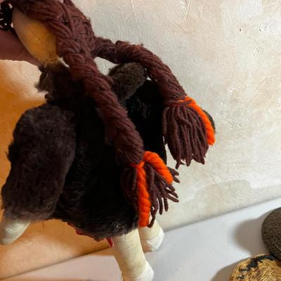 UP -- Antique Doll with Real Fur Coat, HAND CRAFTED