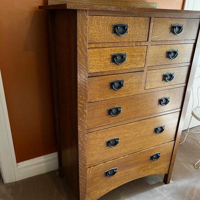 UP --STICKLEY  Harvey Ellis Nine-Drawer Chest 