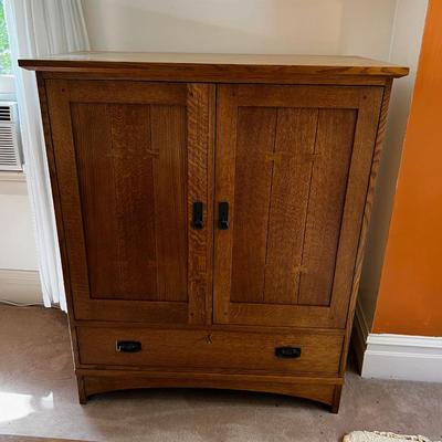 UP -- STICKLEY Mission Style Entertainment Center TV Cabinet